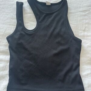 Black Ribbed Women's Tank Top
